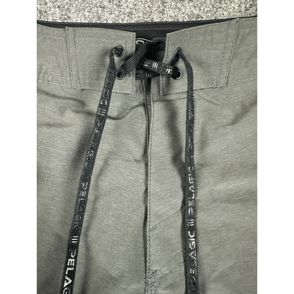Pelagic Board Shorts Mens 30 Gray Black FX90 Tactical Fishing Pockets Stretch
